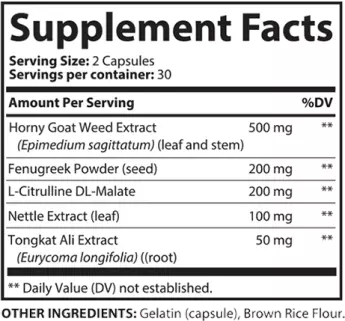 Red Boost Supplement Facts